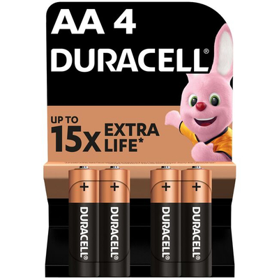 Акумулятори і батарейки - Батарейки лужні Duracell Basic АА 1.5V LR6 4 шт (5000394052536b)