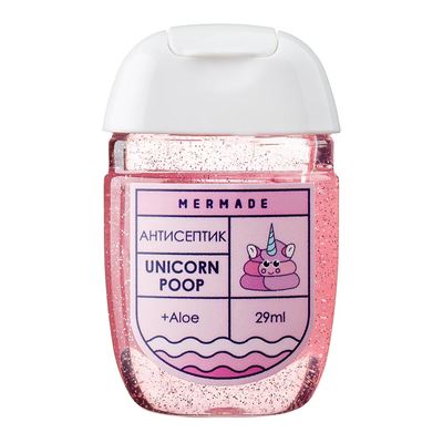 Антисептики и маски - Антисептик-гель для рук Mermade Unicorn Poop 29 мл с блестками (MR0025)