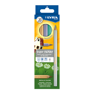 Канцтовары - Карандаши цветные Fila Lyra Super ferby metallic макси 6 цветов (L3721062)