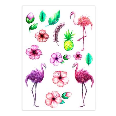 Косметика - Набор тату для тела Tattooshka Большие фламинго (TH-384)
