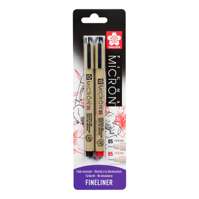 Товары для рисования - Набор лайнеров Sakura Pigma micron 05 2 цвета (BLXSDK2E)