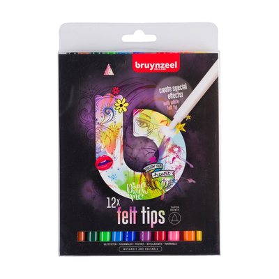 Товары для рисования - Фломастеры Bruynzeel Felt tips light 12 цветов (60224112)