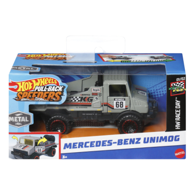 Транспорт и спецтехника - Грузовик Hot Wheels Pull-back speeders Mercedes-Benz Unimog (HPR70/HYC40)