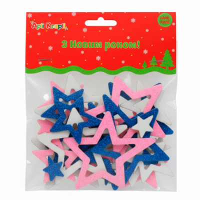 Аксессуары для праздников - Наклейки Apli Krapli Звезды с блестками (2251591455016)