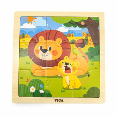 Пазлы - Пазл деревянный Viga Toys Львы 9 деталей (44627)