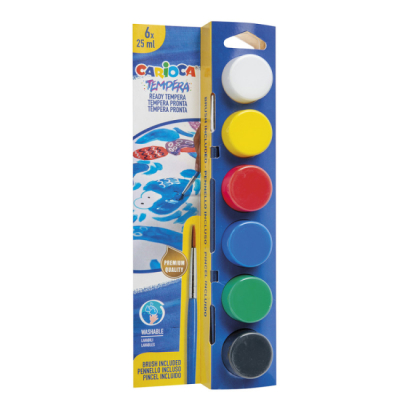 Канцтовары - Набор красок Carioca Tempera 6 цветов (40433)