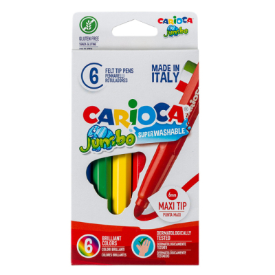 Канцтовары - Набор фломастеров Carioca Jumbo 6 цветов (40568)