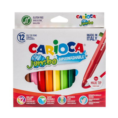 Канцтовары - Набор фломастеров Carioca Jumbo 12 цветов (40569)