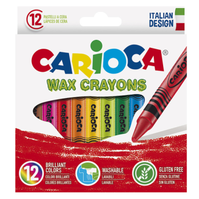 Канцтовары - Набор восковых мелков Carioca Wax Crayons 12 цветов (42365)