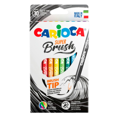 Канцтовары - Набор фломастеров Carioca Brush 10 цветов (42937)
