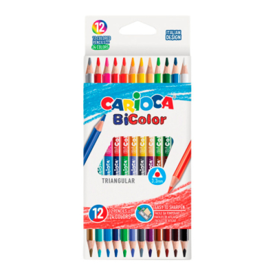 Канцтовары - Набор цветных карандашей Carioca Bi-color двухцветные 24 цвета (42991)