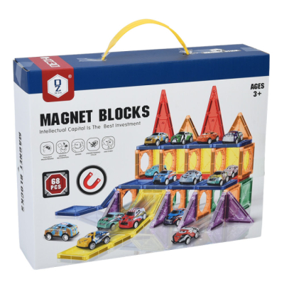 Магнітні конструктори - Магнітний конструктор Dezhi Гараж з машинками 68 деталей (HD119A)