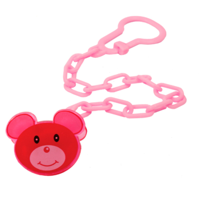 Товари для догляду - Ланцюжок для пустушки Lindo Мишка рожева (4890210602219)