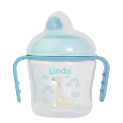 Товари для догляду - Поїльник Lindo З силіконовим носиком жираф (8850217007109)