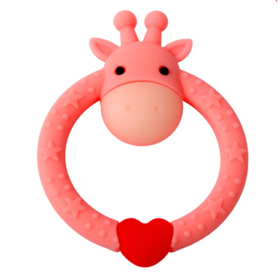 Брязкальця, прорізувачі - Прорізувач Lindo Жираф в контейнері рожевий (4890210603223)