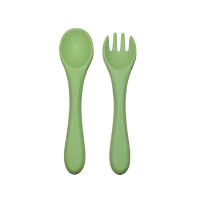 Товары по уходу - Силиконовая ложка с вилкой Lindo зеленая (4890211039663)