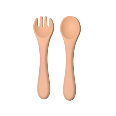 Товары по уходу - Силиконовая ложка с вилкой Lindo бежевая (4890211049662)