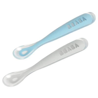Товары по уходу - Набор ложечек Beaba силиконовых голубая и серая (913468)