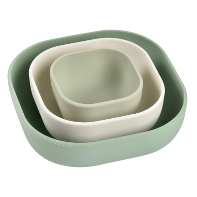 Товары по уходу - Набор тарелок Beaba силиконовых оливковый (913567)