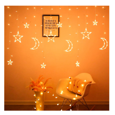 Аксесуари для свят - Світлодіодна гірлянда-штора StreetGo Місячна ніч (SGMC00003)