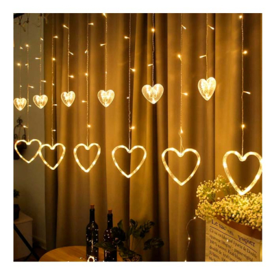 Аксесуари для свят - Світлодіодна гірлянда-штора StreetGo Мікс сердечок (SGMH00002)