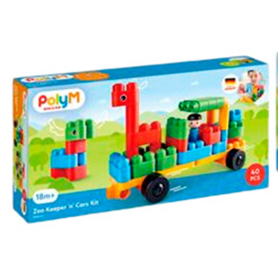 Конструкторы с уникальными деталями - Конструктор PolyM Автопарк в зоопарке (760006)