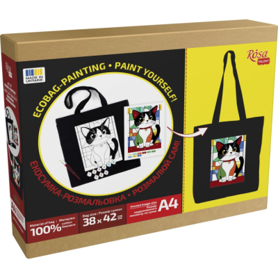 Наборы для творчества - Набор для творчества Rosa Talent Экосумка-раскраска Яркий кот (N0003656)