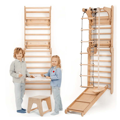 Ігрові комплекси, гойдалки, гірки - Шведська стінка Goodevas дерев'яна (4820212191626)