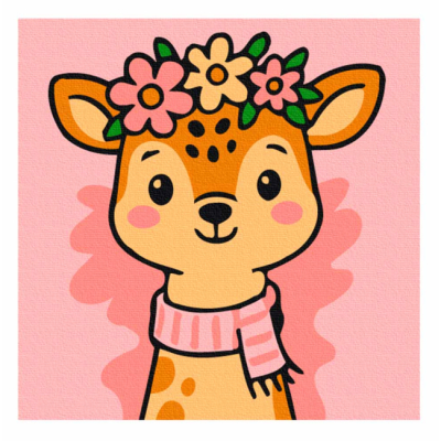 Товары для рисования - Раскраска на холсте Brushme Олененок в веночке (MBS075)