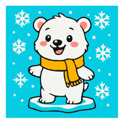 Товары для рисования - Раскраска на холсте Brushme Мишка на каникулах (MBS073)