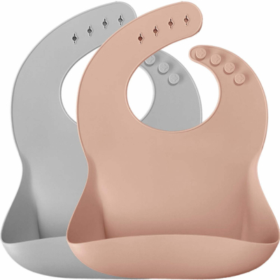 Дитячий посуд та аксесуари - Нагрудник MinikOiOi Basics Bubble Beige and Powd (101020066)