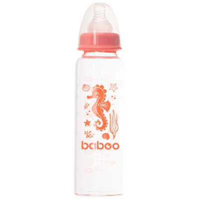 Пляшечки, соски та аксесуари - Скляна пляшечка Baboo Антиколікова 240 мл (3-118)