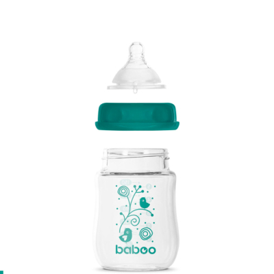 Пляшечки, соски та аксесуари - Скляна пляшечка Baboo Антиколікова 150 мл (3-122)
