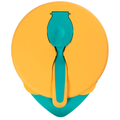 Детская посуда и аксессуары - Мисочка Baboo с крышкой и ложечкой оранжевая (9-028)