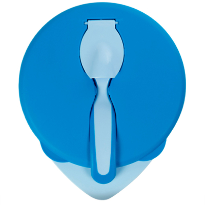 Детская посуда и аксессуары - Мисочка Baboo с крышкой и ложечкой синяя (9-029)