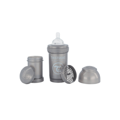 Бутылочки, соски и аксессуары - Антиколиковая бутылочка Twistshake Pearl Grey (78378)