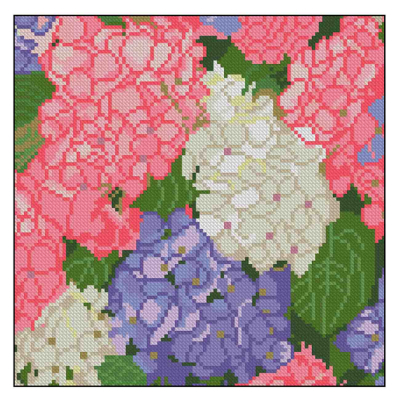 Мозаїка - Алмазна картина Strateg Яскраві гортензії (4823113898687)