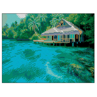 Мозаика - Алмазная картина Strateg Яркий остров (4823113898533)