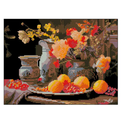 Мозаїка - Алмазна картина Strateg Натюрморт із квітами (4823113898489)