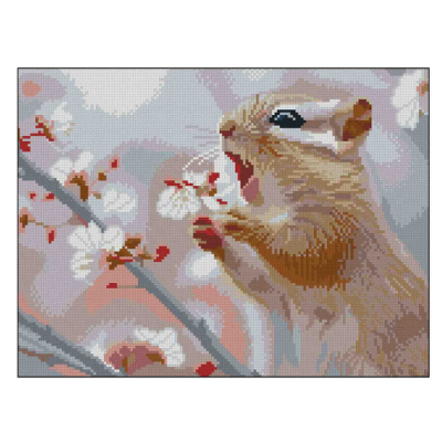 Мозаїка - Алмазна картина Strateg Весняний бурундук (4823113898502)