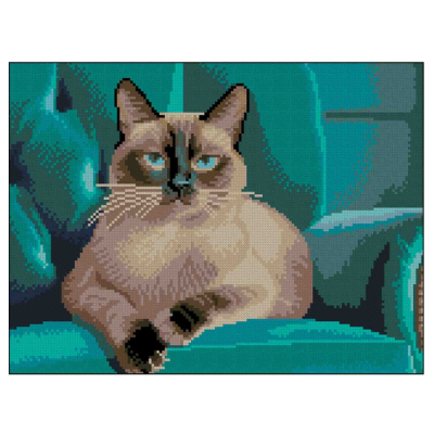 Мозаика - Алмазная картина Strateg Сиамская кошка (4823113898328)