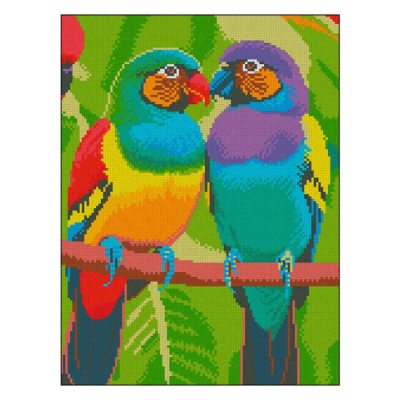 Мозаїка - Алмазна картина Strateg Пара птахів (4823113898243)