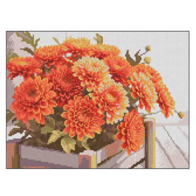 Мозаїка - Алмазна картина Strateg Горщик хризантем (4823113898236)