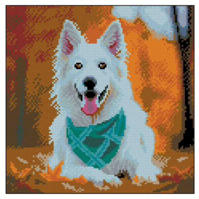 Мозаїка - Алмазна картина Strateg Собака з хусткою (4823113897871)