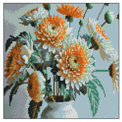 Мозаика - Алмазная мозаика Strateg Оранжевые цветы (4823113899042)