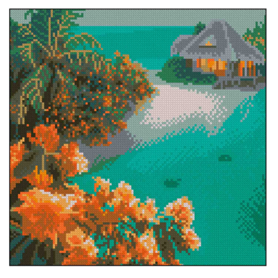 Мозаика - Алмазная мозаика Strateg Дом на острове (4823113898991)