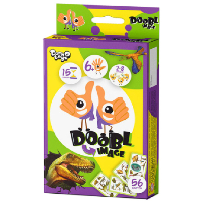 Настільні ігри - Настільна розважальна гра "Doobl Image" Danko Toys DBI-02 міні укр Dino (21330s33951)