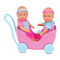 Пупси - Ляльковий набір Пупси Міні NBB Близнюки з коляскою та аксесуарами SIMBA (5032367)