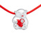 Ювелірні прикраси - Кулон UMa&UMi Ведмедик із сердечком на червоному шкіряному шнурку (719540400607)