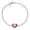 Ювелирные украшения - Браслет на цепочке UMa&UMi Сердечко в сердечке красно-белый (2122216689850)